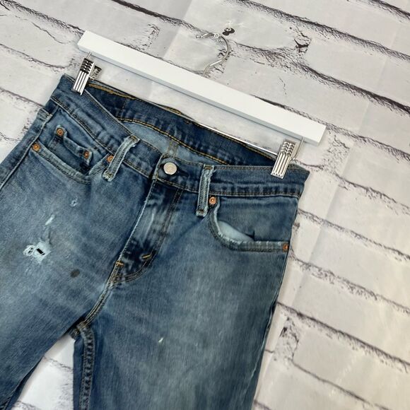 Levi’s 511 Men’s Blue Jeans Distressed Straight Workwear Streetwear 30X32 Faded - Picture 7 of 15